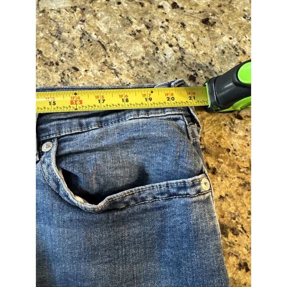 True Religion Ricky Jeans Relaxed Straight Jeans Mens 42/26 Blue Denim Super Str